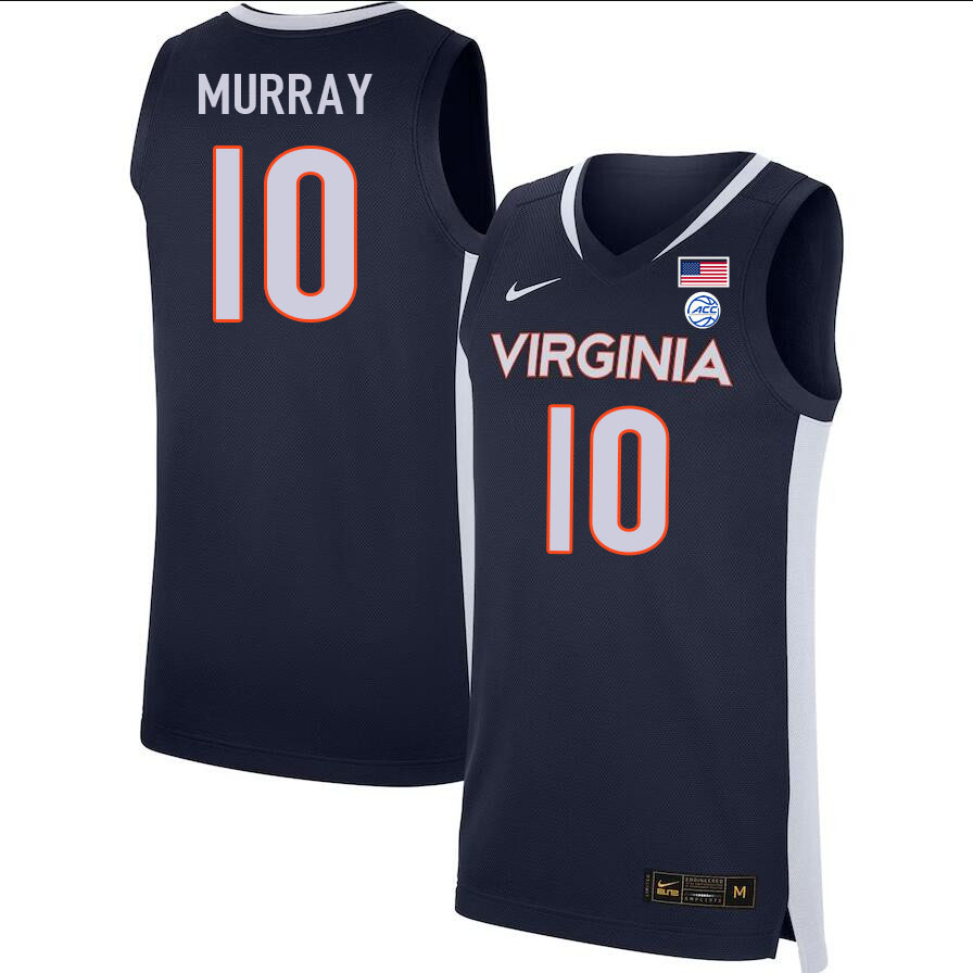 Men #10 Taine Murray Virginia Cavaliers College 2022-23 Stitched Basketball Jerseys Sale-Navy - Click Image to Close
